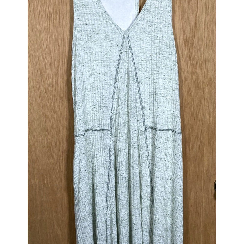 Hummingbird Mya Maxi Dress Ribbed Pastel Green Pockets Stretch Racerback Small